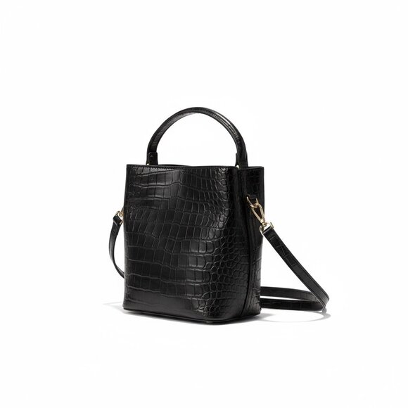 AOTA  Elena Crossbody Bucket Bag MOCK CROC Black NWT Rachael Zoe Fall Curation - Picture 1 of 6